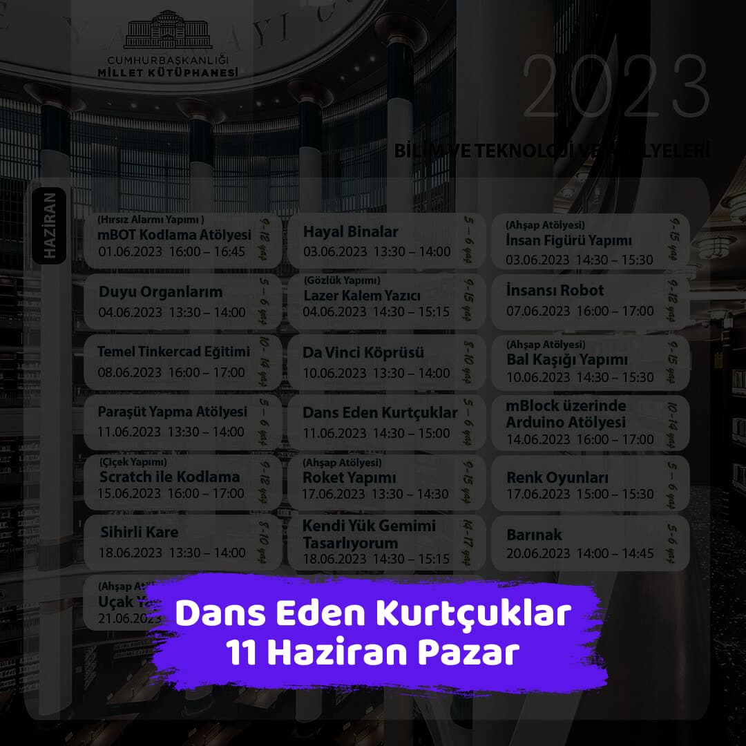 millet kutuphanesi 11 haziran Dans Eden Kurtcuklar