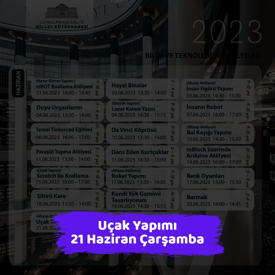 millet kutuphanesi 21 haziran Ucak Yapimi