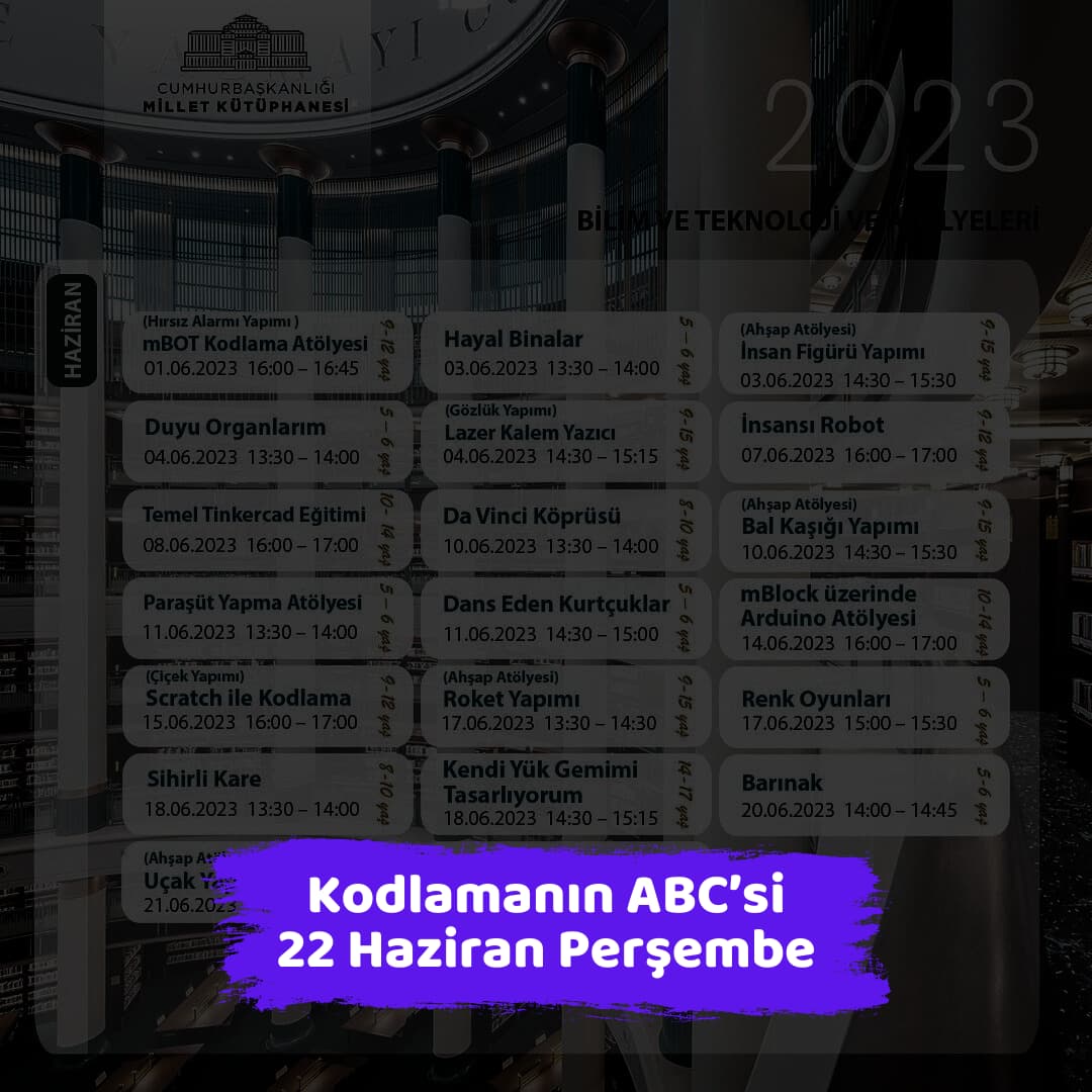 millet kutuphanesi 22 haziran Kodlamanin ABCsi