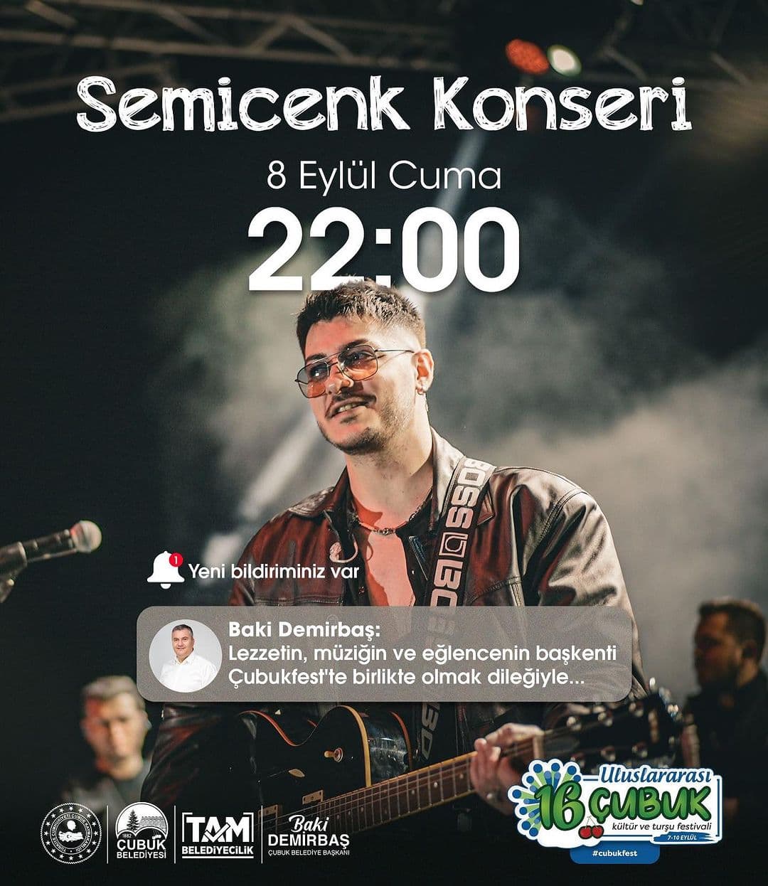 semicenk konseri ucretsiz konser 8 eylul cubuk belediyesi