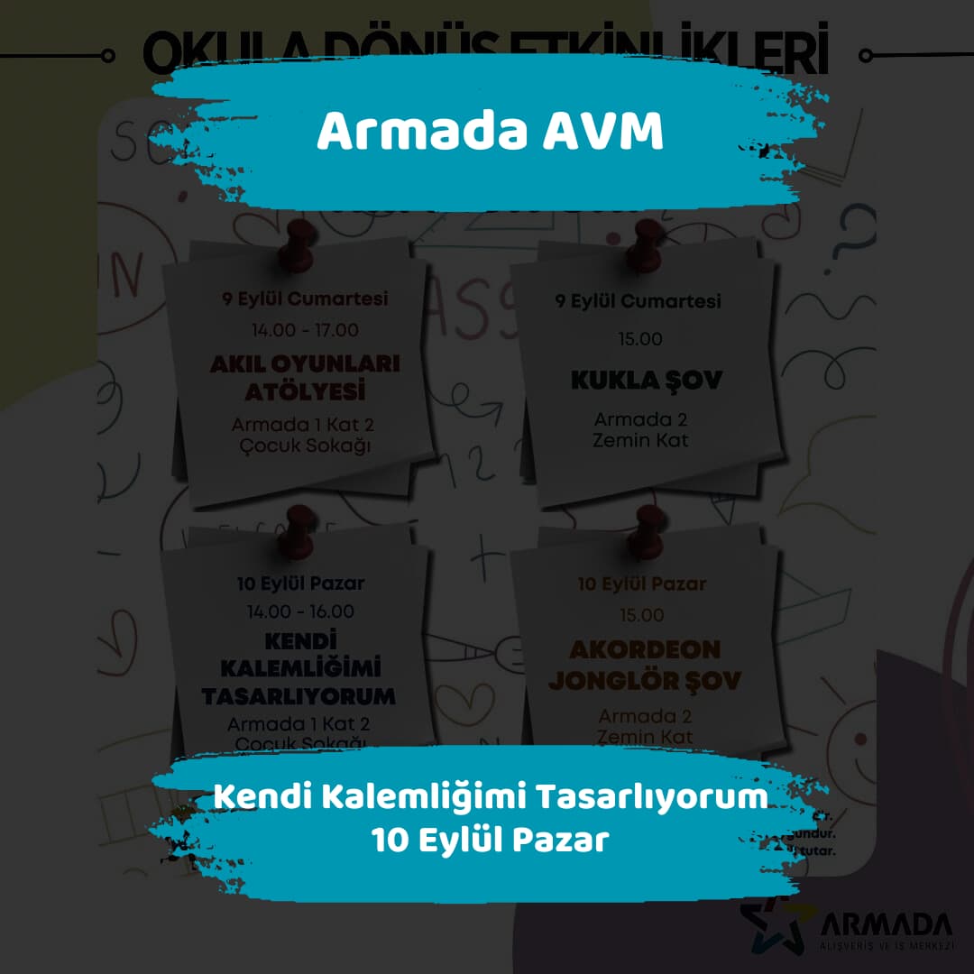 armada avm 10 eylul Kendi Kalemligimi Tasarliyorum
