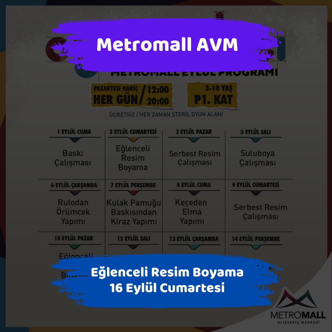 metromall avm 16 eylul Eglenceli Resim Boyama