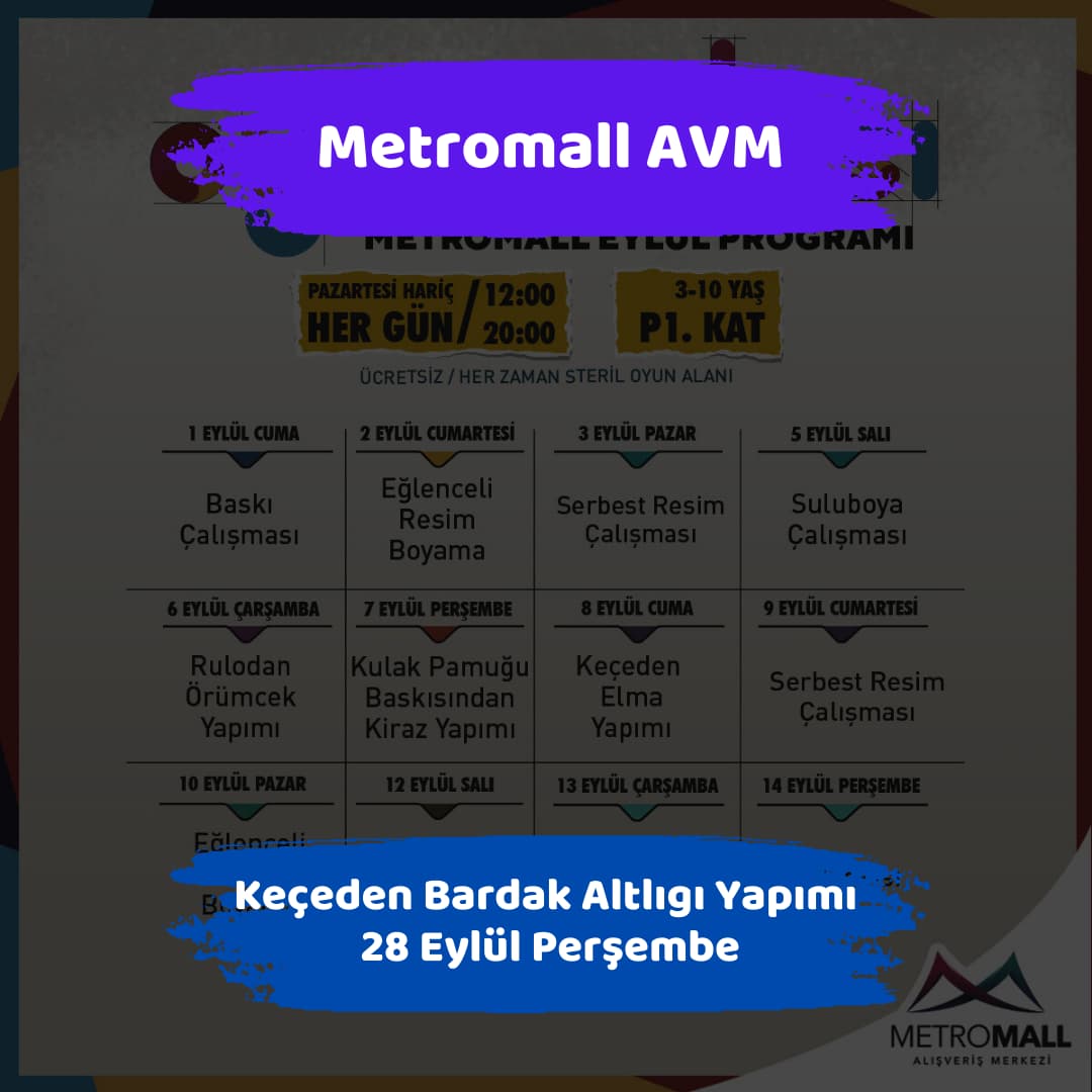 metromall avm 28 eylul Mandala Boyama Cocuk Atolyesi