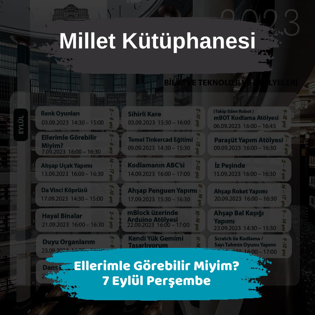 millet kutuphanesi 7 eylul Ellerimle Gorebilir Miyim