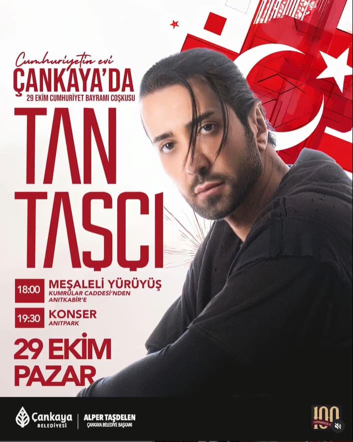 cankaya belediyesi ucretsiz konser tan tasci konseri 29 ekim