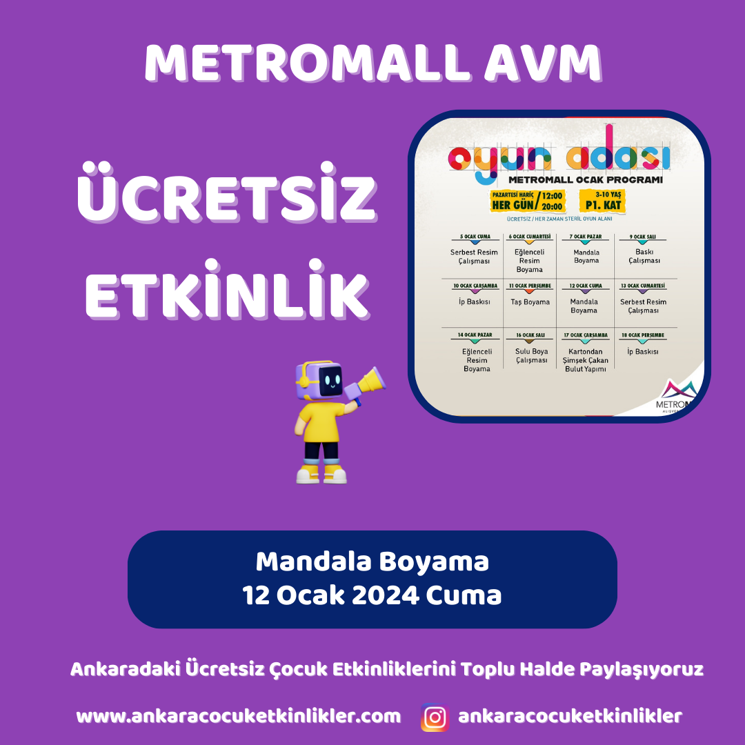 metromall avm 12 ocak Mandala Boyama