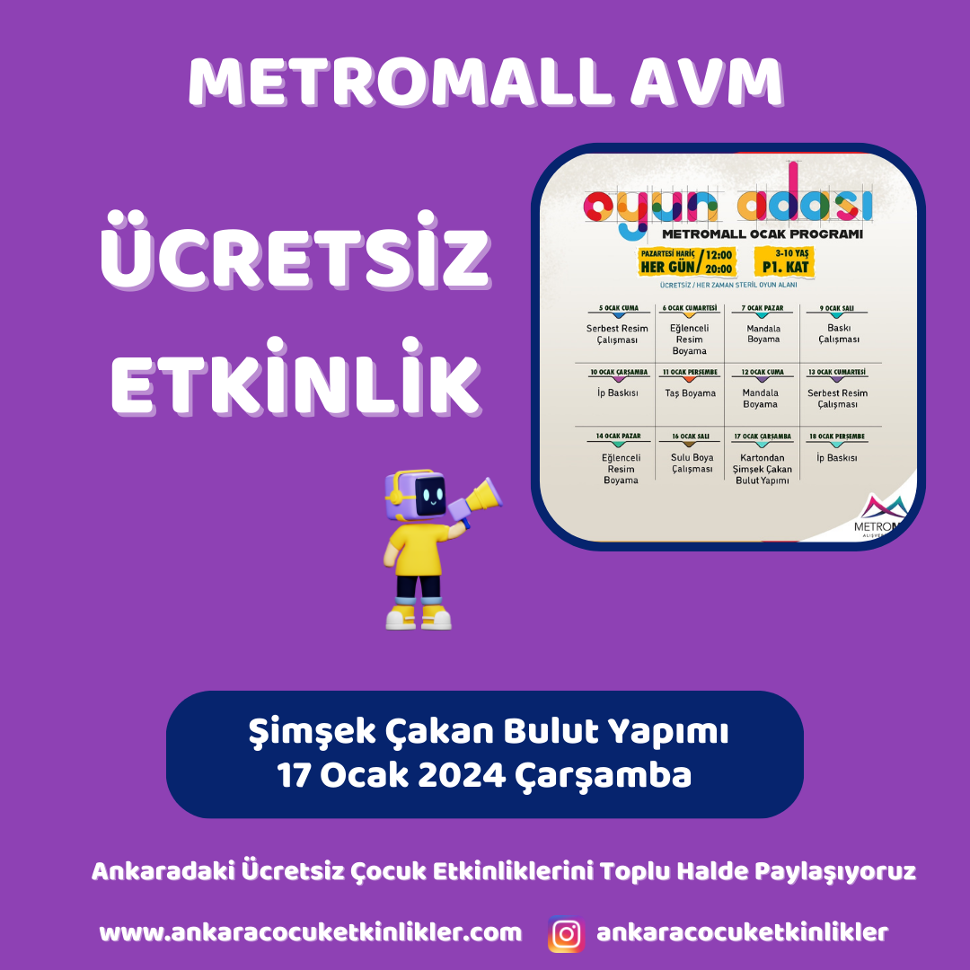 metromalll avm 17 ocak Kartondan Simsek Cakan Bulut Yapimi