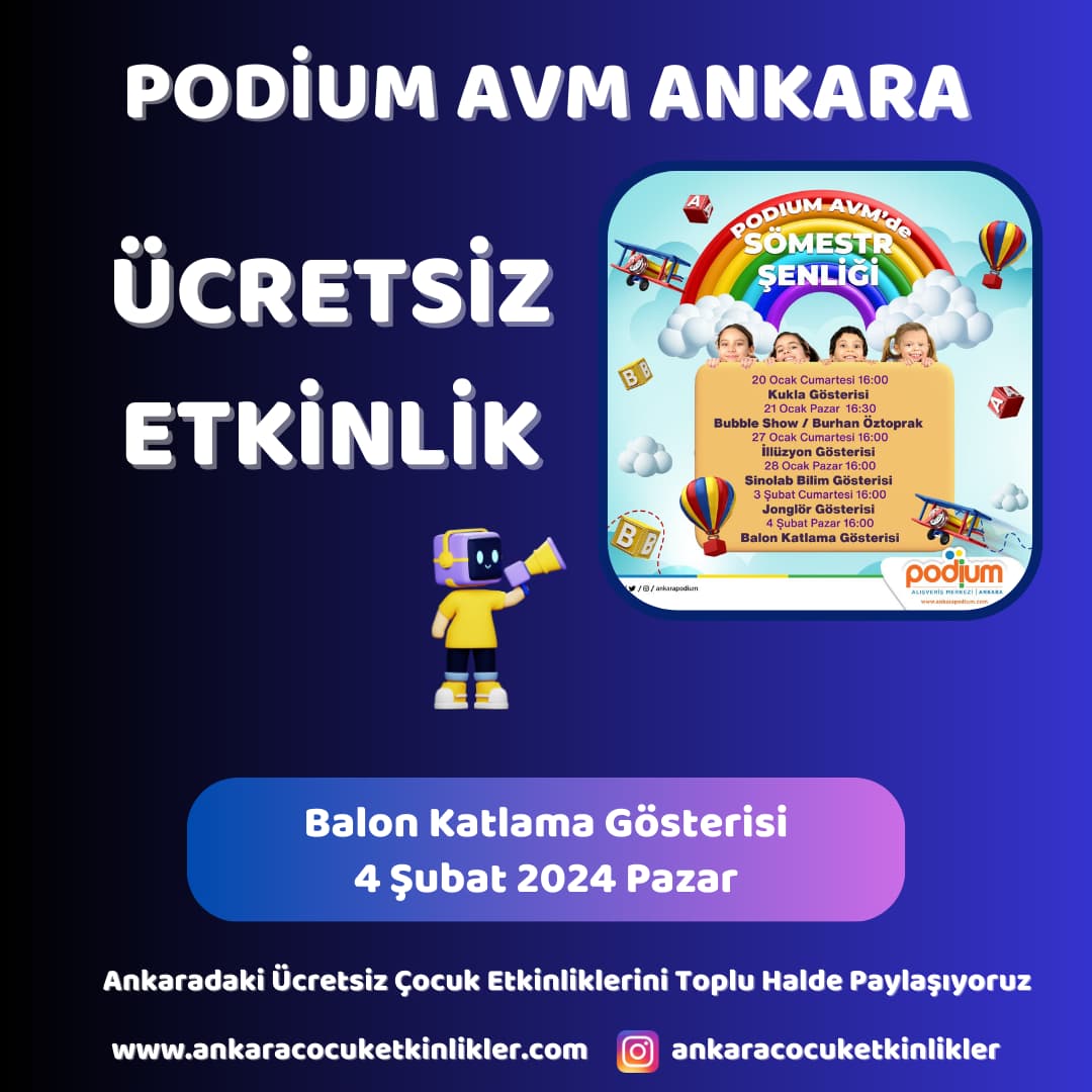 podium avm 4 subat Balon Katlama Gosterisi