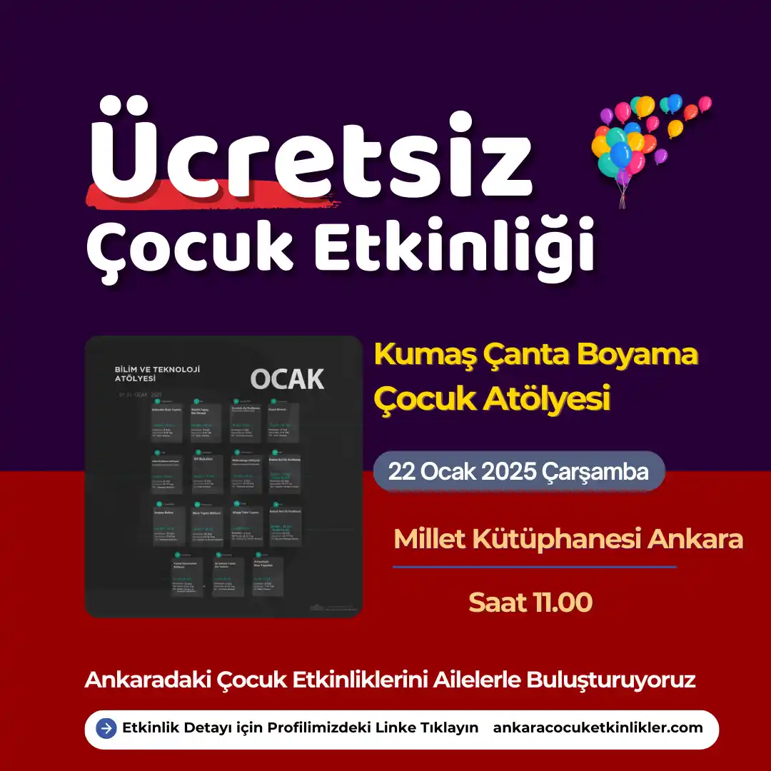 millet kutuphanesi 22 ocak Kumas Canta Boyama