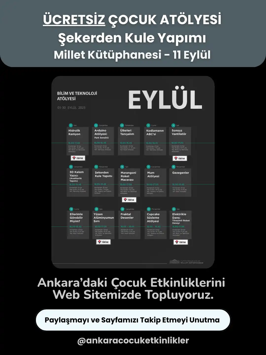 millet kutuphanesi 11 eylul Sekerden Kule Yapimi
