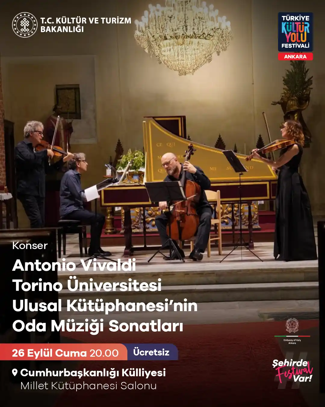 ucretsiz konser antonio vivaldi torino universitesi ulusal 26 eylul