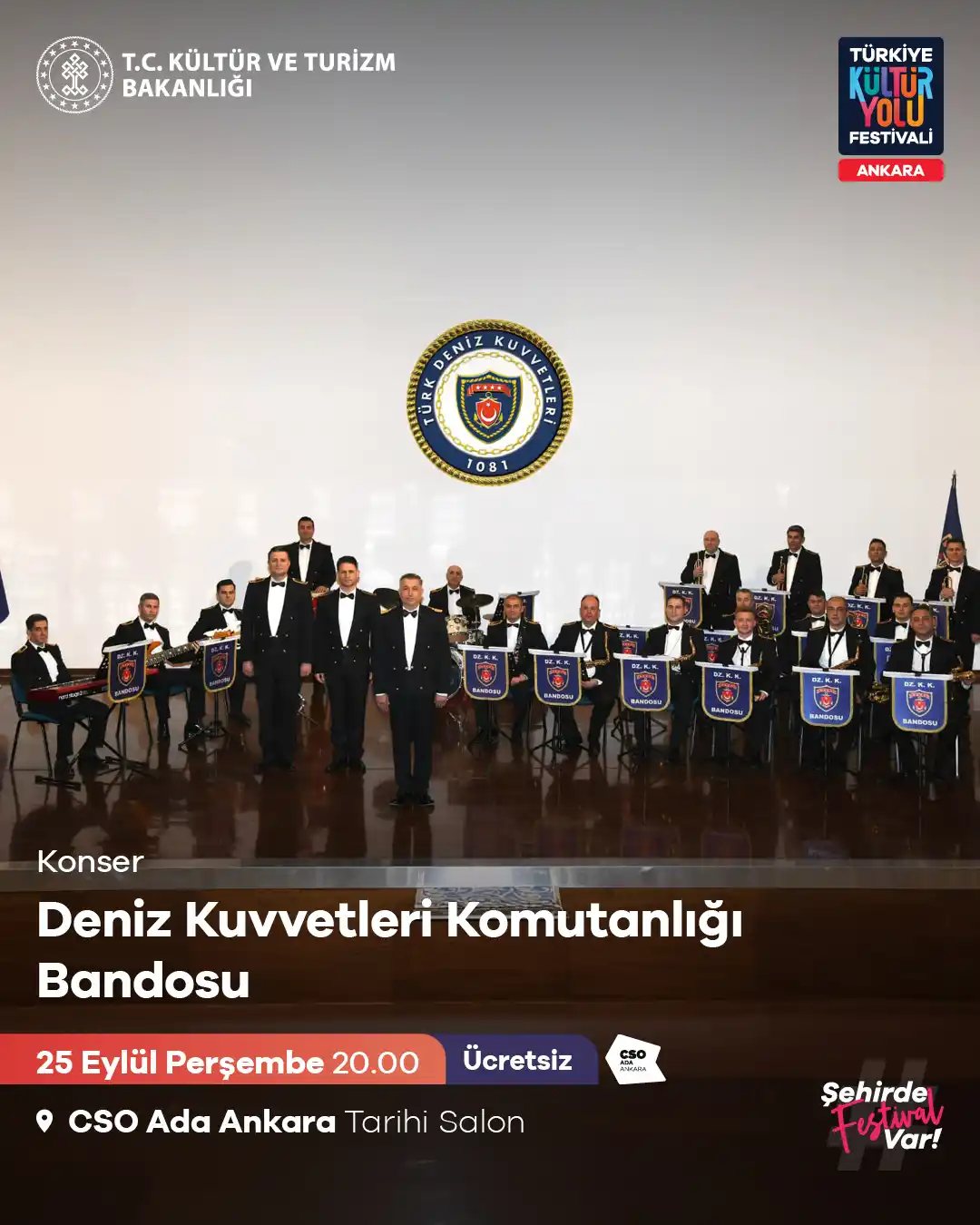 ucretsiz konser deniz kuvvetleri komutanligi bandosu 25 eylul