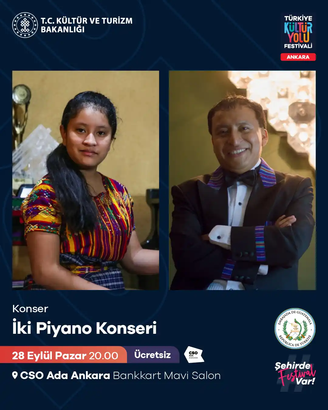 ucretsiz konser iki piyano konseri 28 eylul