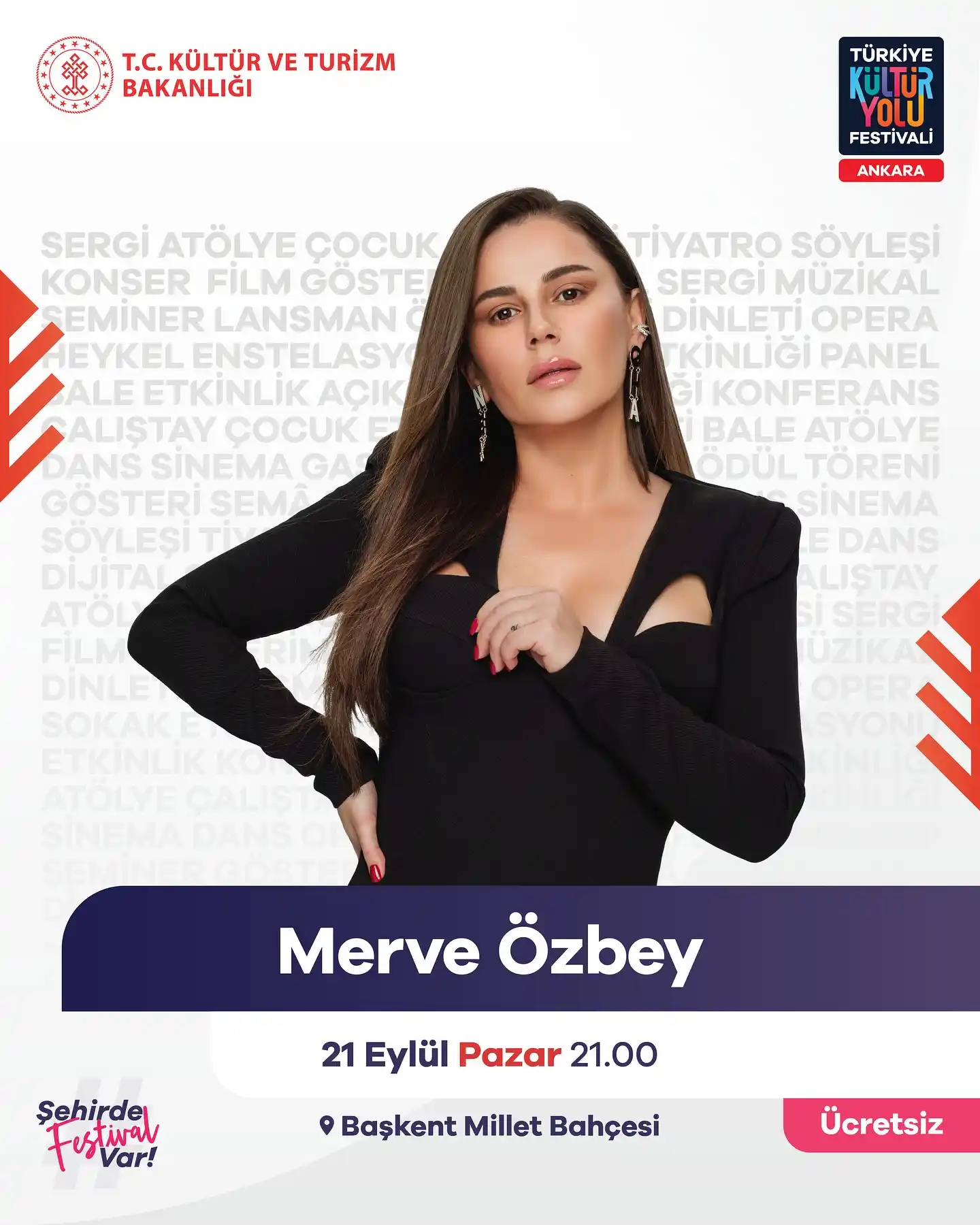 ucretsiz merve ozbey konseri 21 eylul millet bahcesi